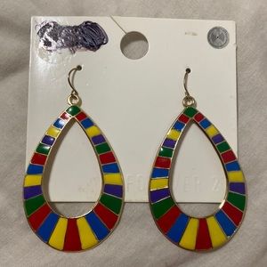 Forever 21 rainbow and gold earrings